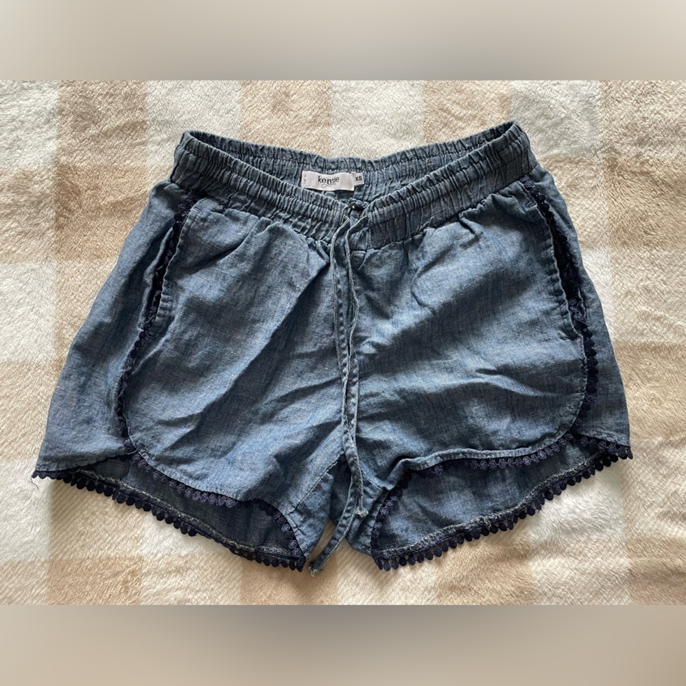 Kensie Blue Denim-Style Shorts with pockets XS